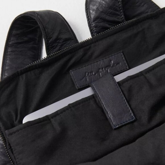 Free People East End Leather Backpack in True Black - FACTORY SEALED - Picture 10 of 15